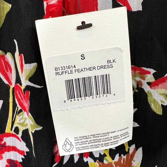 NWT Volcom Black Red Floral Maxi Dress Size Small - Picture 6 of 11